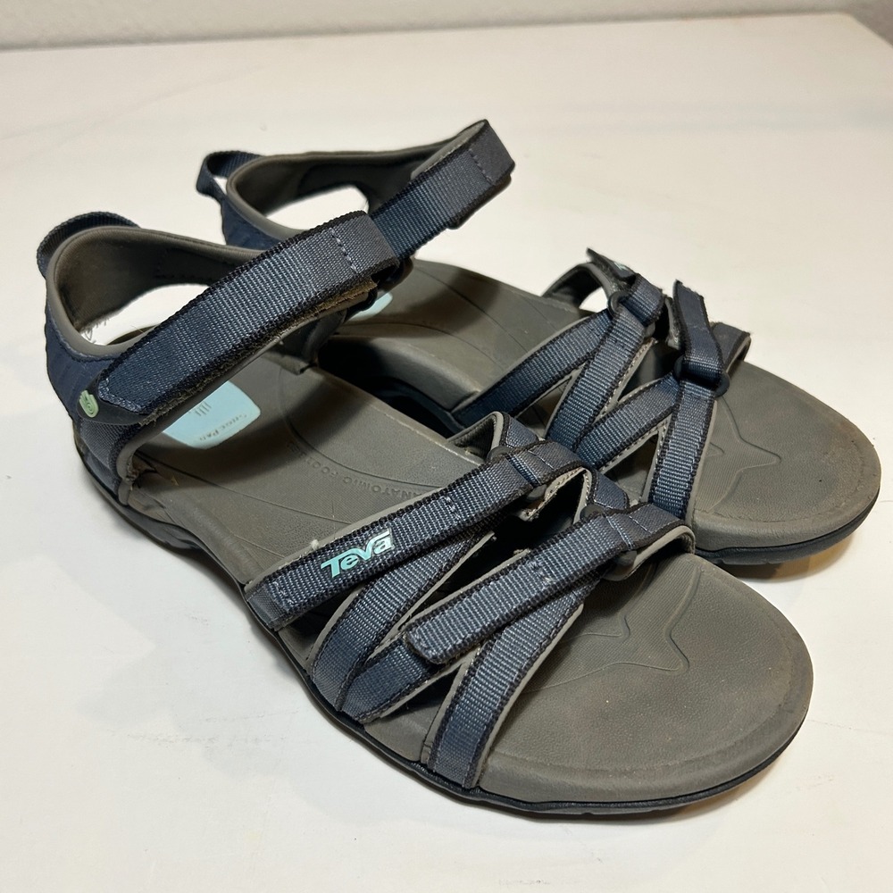 Teva Tirra Womens Blue Grey Strappy Sport Sandals Hiking Water Shoes 8 4266